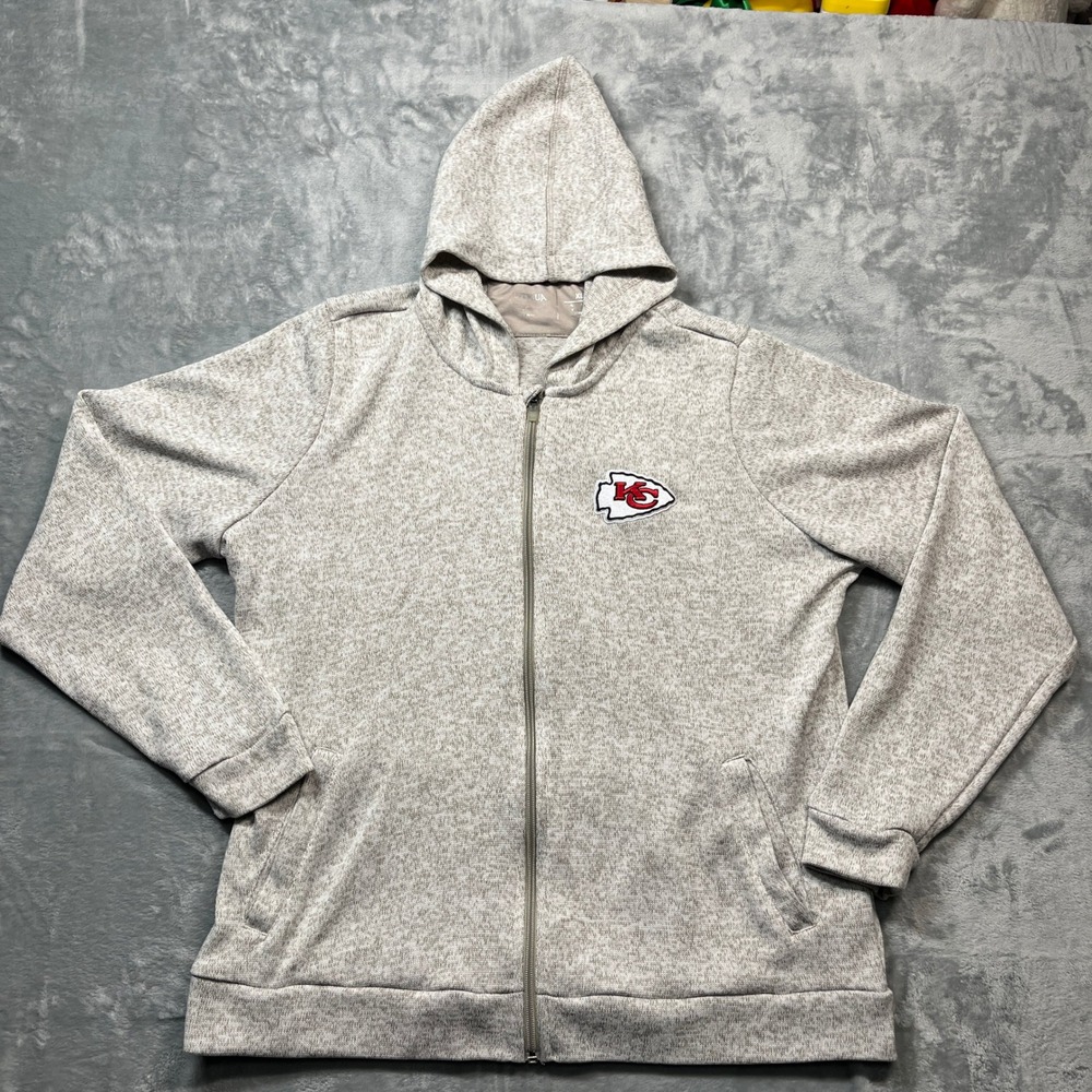 Kansas City Chiefs Hoodie Womens Tan Full Zip NFL Sweatshirt 104560 XL
